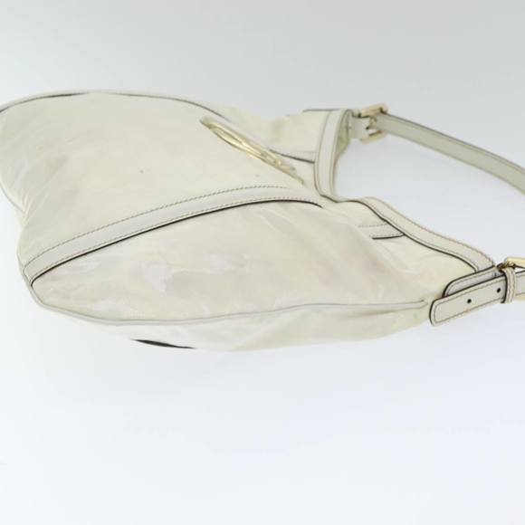 GUCCI Web Sherry Line Shoulder Bag Coated Canvas White Red 162740 Auth ep4886 - Picture 3 of 16